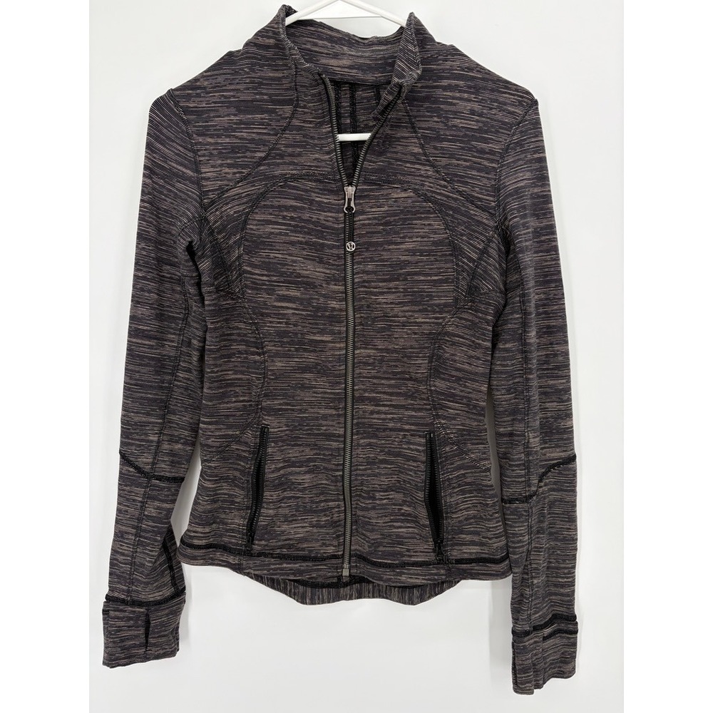 Lululemon Forme Jacket Cuffins Womens 4 Wee Are From Space Black Cashew Full Zip